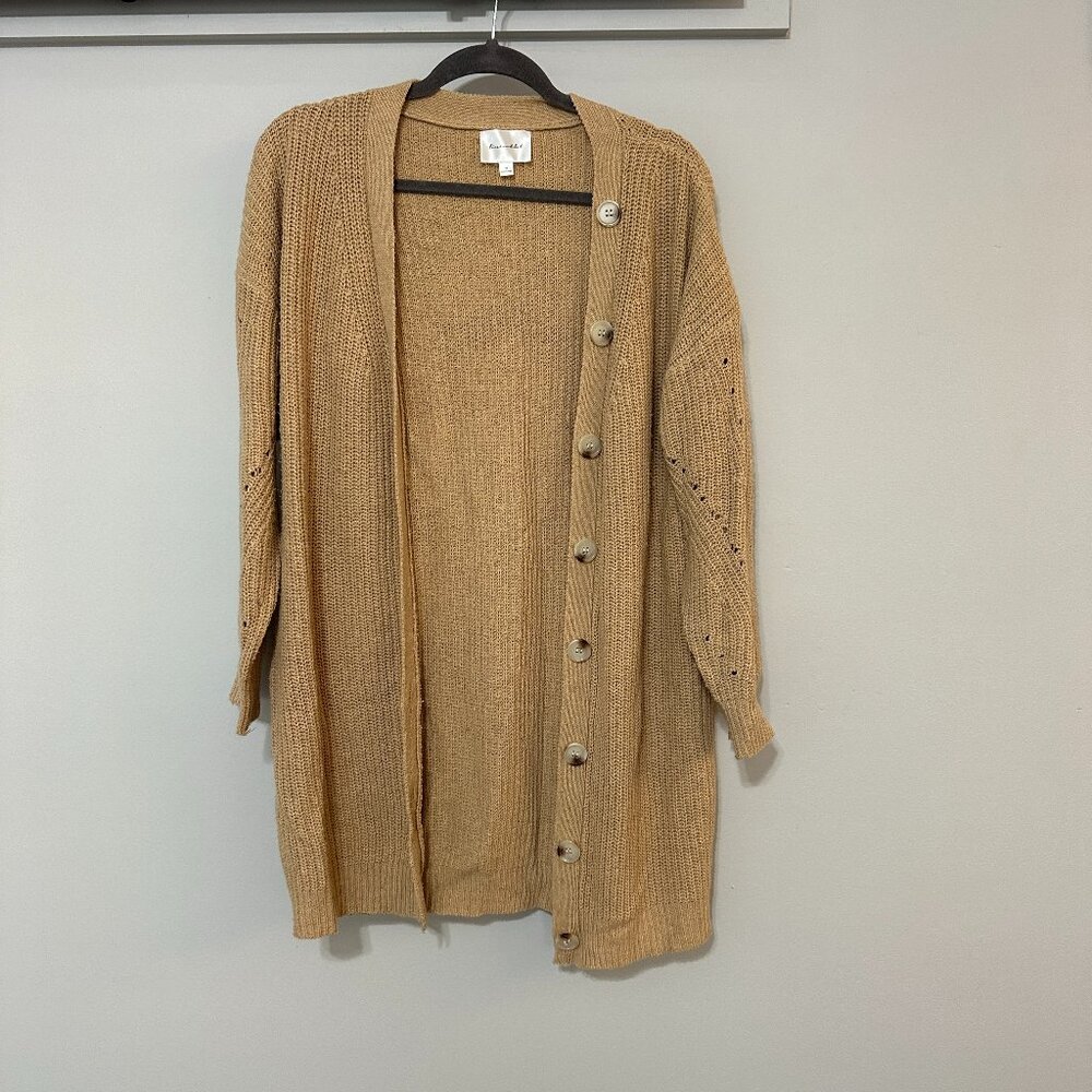 Line & Dot Tan Cardigan
